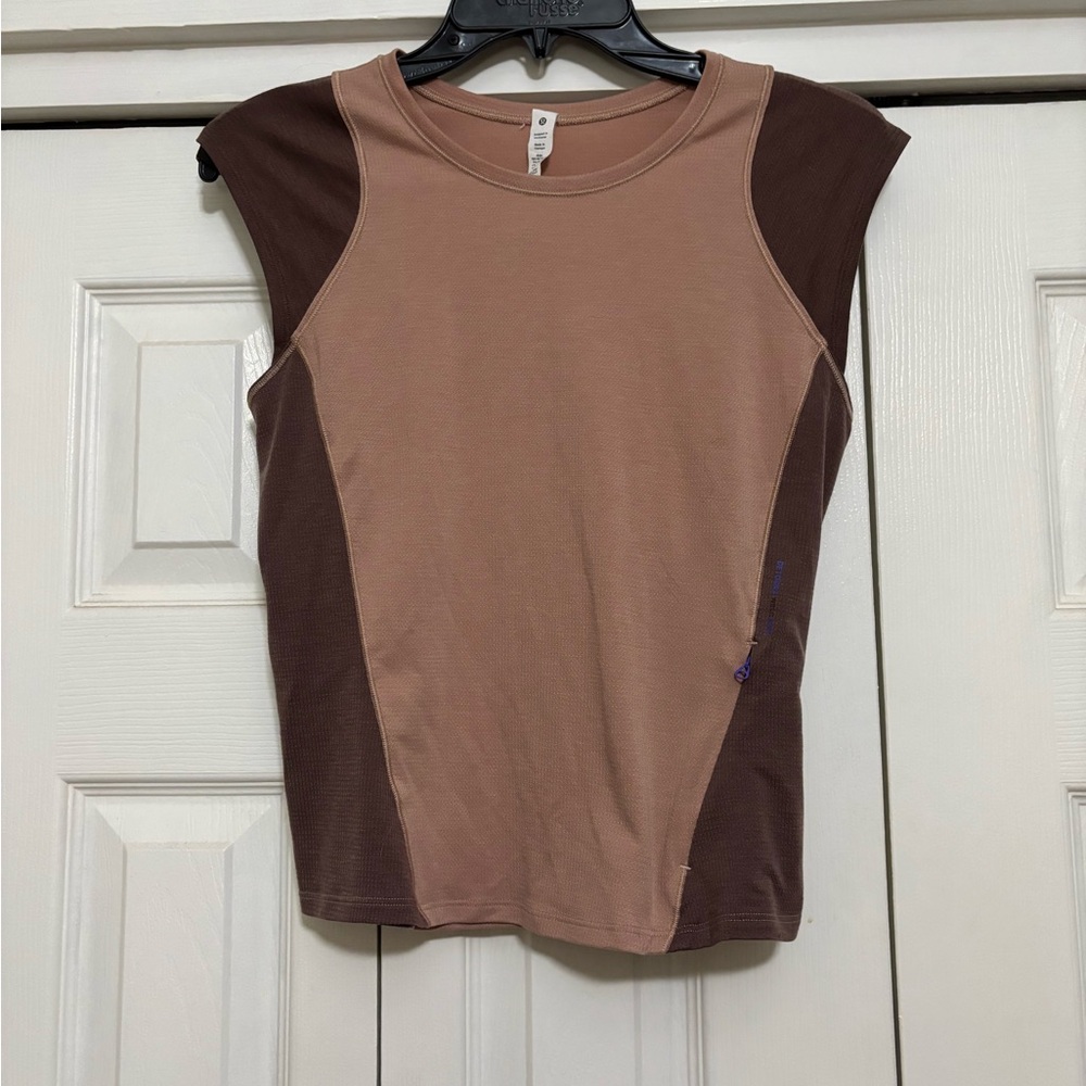 Lululemon Athletica Brown and Tan Muscle Tee
